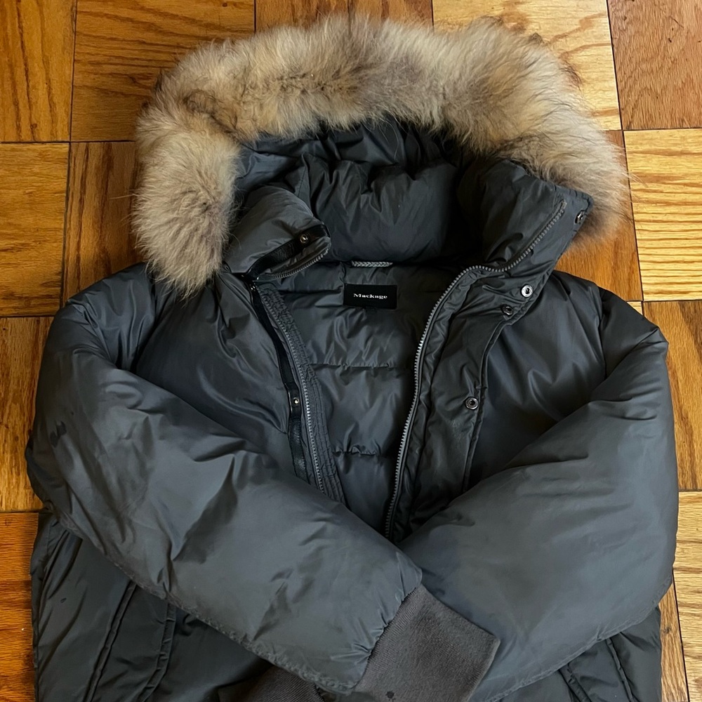 Mackage Men’s Canadian Goose-Down Puffer Jacket. Grey Size 46. Very Warm!!!